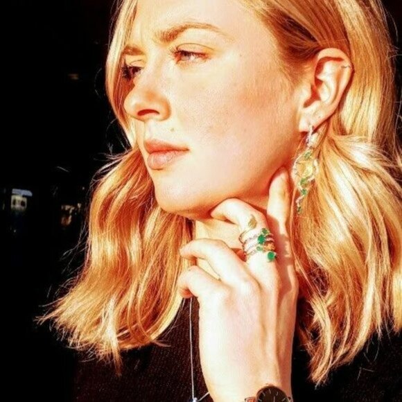 Beautiful Natural Green Agate Gemstone 925 Sterling Sliver Ring (Adjustable) - Picture 6 of 7